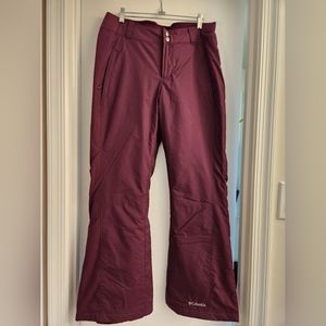 COLUMBIA SNOW SKI PANTS WOMENS MEDIUM LIKE NEW PURPLE, FLEECE LINED